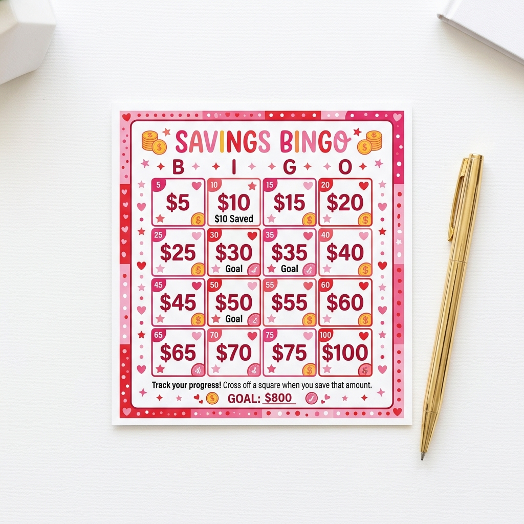 Savings Bingo printable